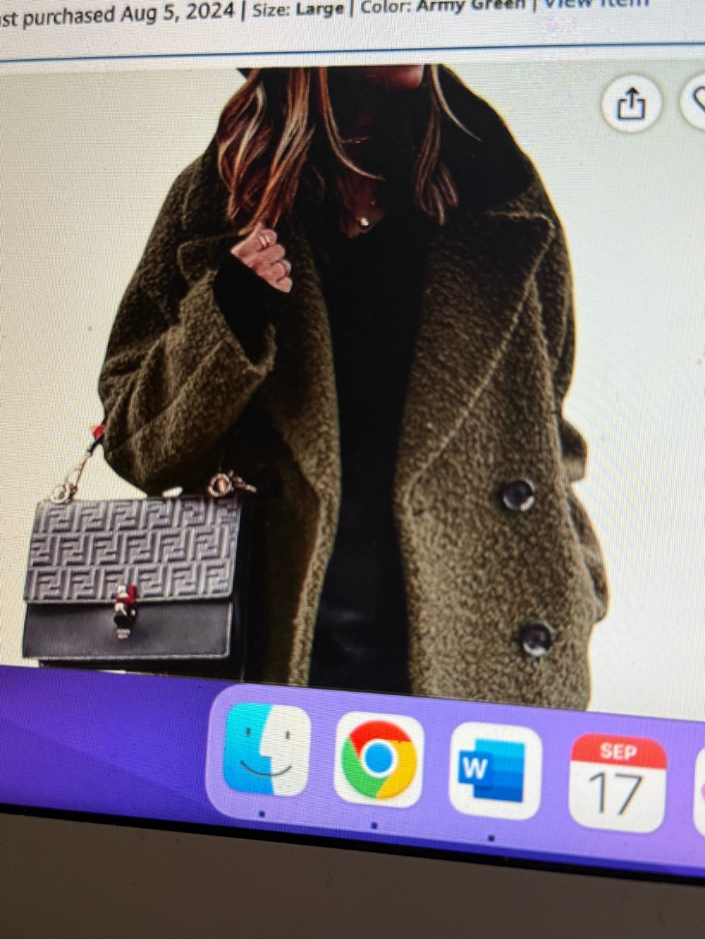 Women's Oversized Fleece SherpaTeddy Coat in Olive Green